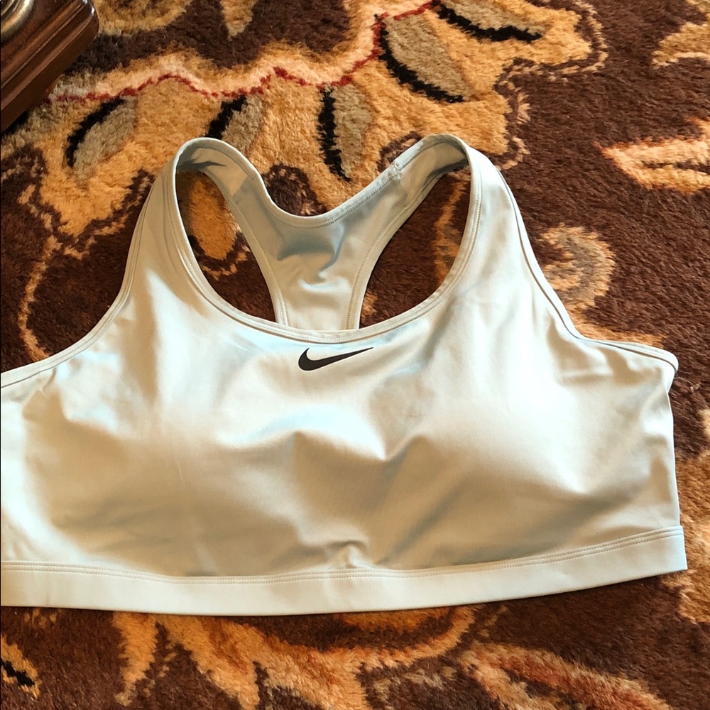 Nike Pale Blue Green Racerback Compression Sports Bra EUC